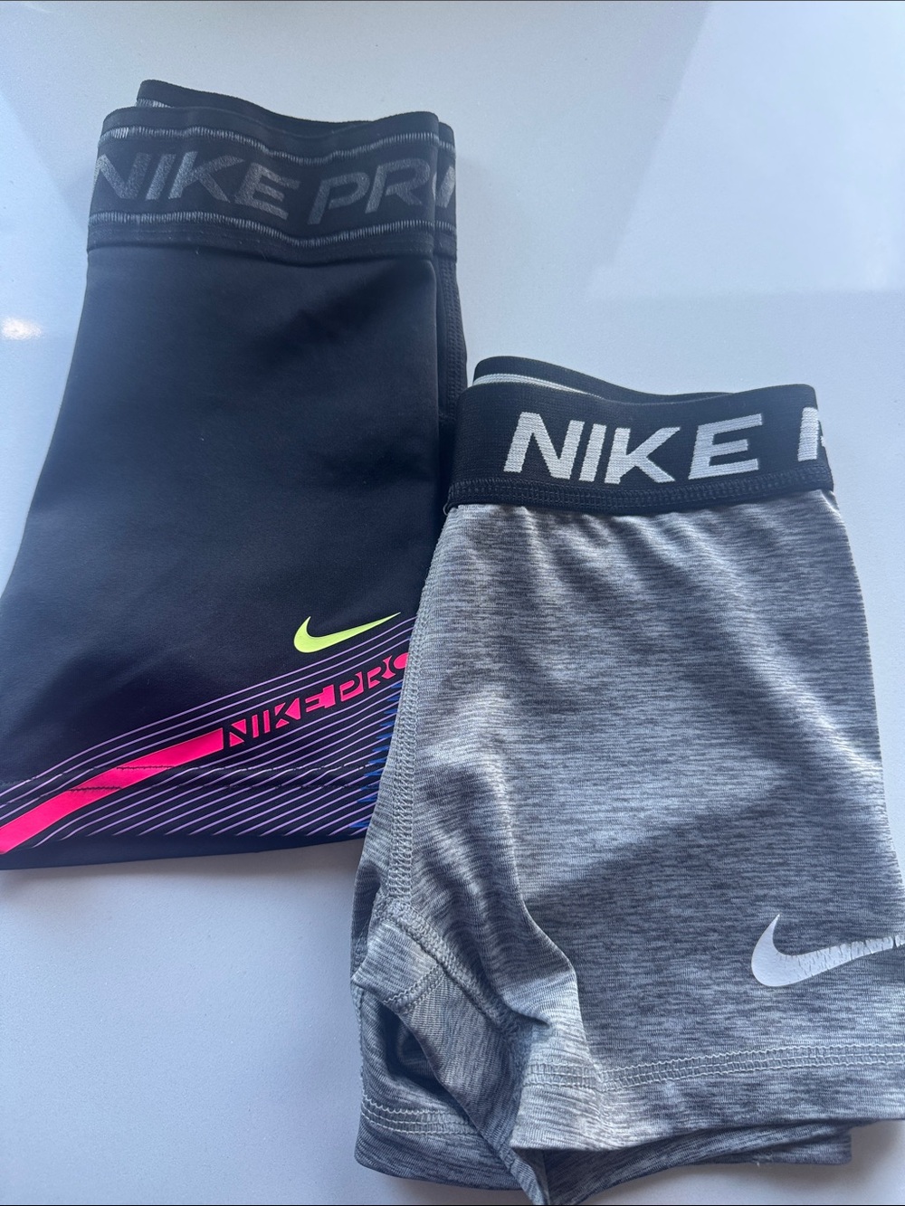Nike Pro Compression Shorts Duo - Black & Gray with Neon Accent
